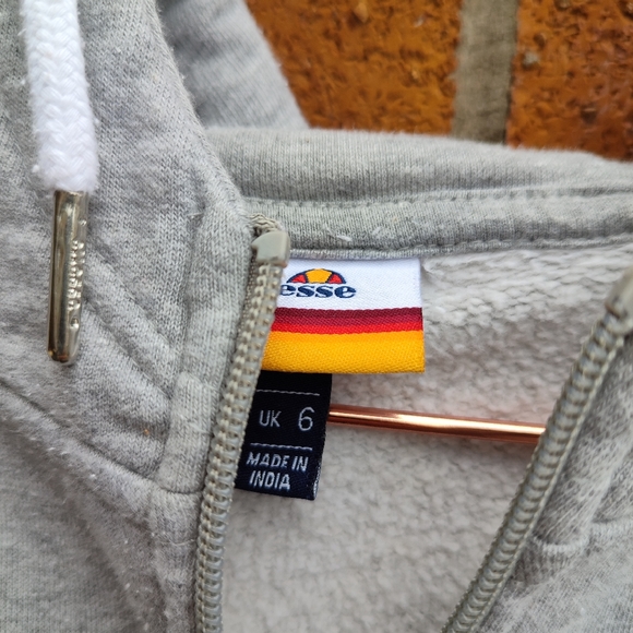 Ellesse Full-Zip Up Light Grey Woman's Hoodie - Picture 4 of 6